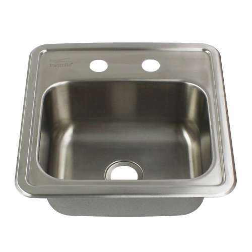 15-in x 15-in x 6-in 20 Gauge Single Bowl, Stainless Steel Kitchen/Bar Sink, Drop-in Installation, with 1 Faucet Hole