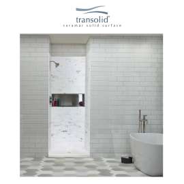 Transolid SaraMar 36-In X 36-In X 96-In Glue to Wall 3-Piece Shower Wall Trimmable Kit