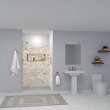 SWK483672-49V SaraMar 48-in x 36-in x 72-in Glue to Wall 3-Piece Shower Wall Trimmable Kit, Sand Creme Velvet