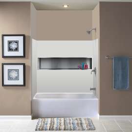 SaraMar 36-In X 60-In X 60-In Glue to Wall 3-Piece Tub Wall Kit