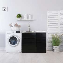 TC3D-1522-B 15.4-in x 34.9-in x 22.4-in 20-Gauge Metal Freestanding Cabinet in Matte Black