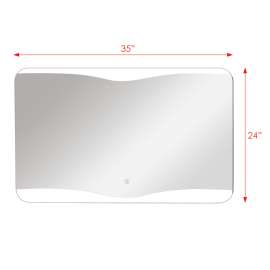Grace 35-in X 24-in LED Back-Lit Mirror with Touch Sensor