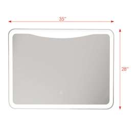 Transolid Mason TLMM3528 35.43 X 1.18 X 27.56 LED-Backlit Contemporary Mirror with Touch Sensor