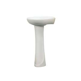 TLP-1444-01 Madison Petite Vitreous China 2-Piece Pedestal Lavatory with 4-in Centerset Kit, in White