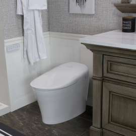 TL-5401-A Rosemary 1-Piece 1.28/0.87 GPF Dual Flush Elongated Smart Bidet Toilet With Sensor, White