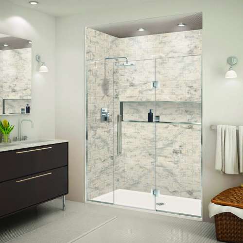 EHTF69277610C-T-PC Elizabeth 69-in W x 76-in H Hinged Shower Door in Polished Chrome with Clear Glass