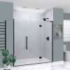 EHTF74267610C-BK-MB Elizabeth 74-in W x 76-in H Hinged Shower Door in Matte Black with Clear Glass