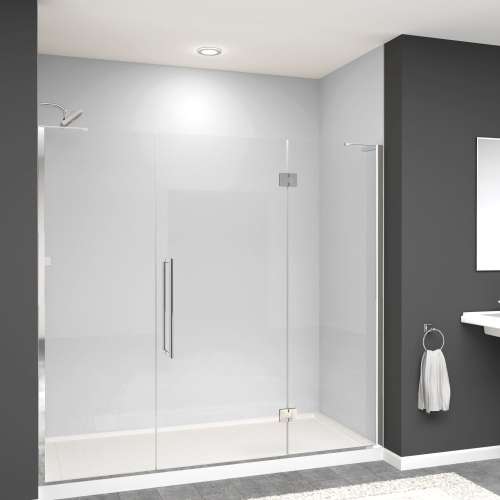 EHTF76287610C-T-PC Elizabeth 76-in W x 76-in H Hinged Shower Door in Polished Chrome with Clear Glass