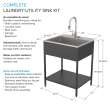 EWS-2822S-MB 28-in W x 22.1-in D x 35.2-in H Stainless Steel Laundry Sink and Wash Stand, Matte Black
