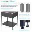EWS-2822S-MB 28-in W x 22.1-in D x 35.2-in H Stainless Steel Laundry Sink and Wash Stand, Matte Black