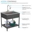EWS-2822S-MB 28-in W x 22.1-in D x 35.2-in H Stainless Steel Laundry Sink and Wash Stand, Matte Black