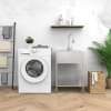 EWS-2422S 24-in W x 22.1-in D x 35.2-in H Stainless Steel Laundry Sink and Wash Stand, Brushed Stainless