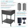K-EWS-2422S-MB  24-in W x 22.1-in D x 35.2-in H Laundry Sink/Wash Stand All-in-One Kit, Matte Black