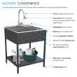 K-EWS-2422S-MB  24-in W x 22.1-in D x 35.2-in H Laundry Sink/Wash Stand All-in-One Kit, Matte Black
