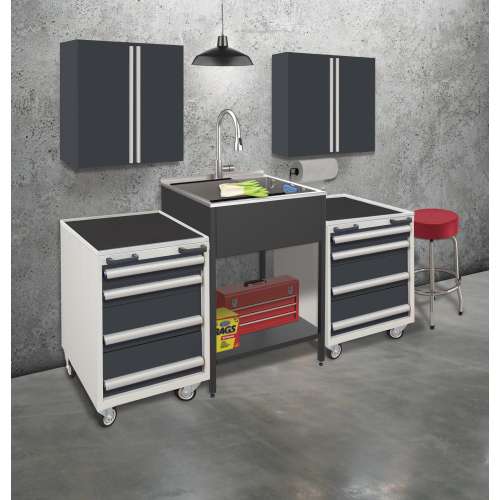 K-EWS-2422S-MB  24-in W x 22.1-in D x 35.2-in H Laundry Sink/Wash Stand All-in-One Kit, Matte Black