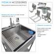 K-EWS-2422S 24-in W x 22.1-in D x 35.2-in H Laundry Sink/Wash Stand All-in-One Kit, Brushed Stainless