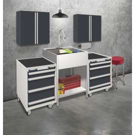 K-EWS-2422S 24-in W x 22.1-in D x 35.2-in H Laundry Sink/Wash Stand All-in-One Kit, Brushed Stainless