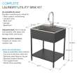 K-EWS-2822S-MB 28-in W x 22.1-in D x 35.2-in H Laundry Sink/Wash Stand All-in-One Kit, Matte Black