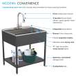 K-EWS-2822S-MB 28-in W x 22.1-in D x 35.2-in H Laundry Sink/Wash Stand All-in-One Kit, Matte Black