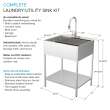 K-EWS-2822S 28-in W x 22.1-in D x 35.2-in H Laundry Sink/Wash Stand All-in-One Kit, Brushed Stainless