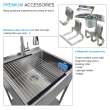 K-EWS-2822S 28-in W x 22.1-in D x 35.2-in H Laundry Sink/Wash Stand All-in-One Kit, Brushed Stainless