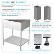 K-EWS-2822S 28-in W x 22.1-in D x 35.2-in H Laundry Sink/Wash Stand All-in-One Kit, Brushed Stainless