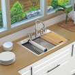 KWSST302210-3 30-in X 22-in X 10-in 18-Gauge Drop-in Stainless Steel Kitchen Workstation Sink with 3 Faucet Holes