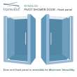 RPD3676108C-BS Rynolds 36-in x 76-in Pivot Shower Door With 5/16-in Clear Glass And Sampson Double-Sided Handles, Brushed Stainless