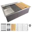 KWSST302210-3 30-in X 22-in X 10-in 18-Gauge Drop-in Stainless Steel Kitchen Workstation Sink with 3 Faucet Holes