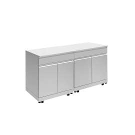 OBC6424 Outdoor Kitchen 64-in x 24-in x 37-in Double Base Cabinet, Stainless Steel
