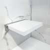 PPS1414UP-01PC Preston 14-in x 14-in Flip Up Shower Seat, White and Polished Chrome