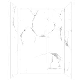 TWK603696-KI58G Titan 64-in x 39-in x 96-in Shower Wall Trimmable Kit, White Caruso (Glossy)