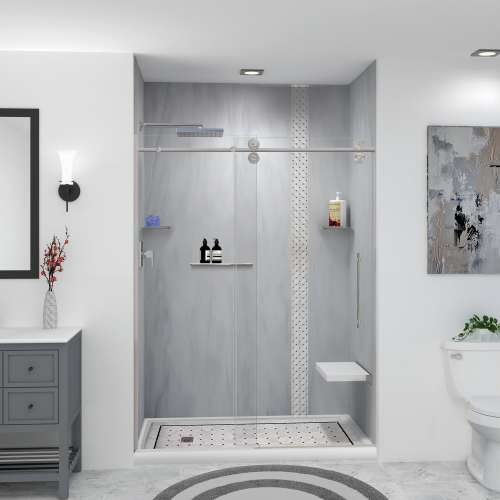K-SS17-SSC-BS Transolid K-SS17-SSC-BS Shower Shelf Kit; Brushed Stainless