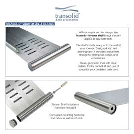SS17-BS Transolid SS17-BS 17-in Shower Shelf; Brushed Stainless