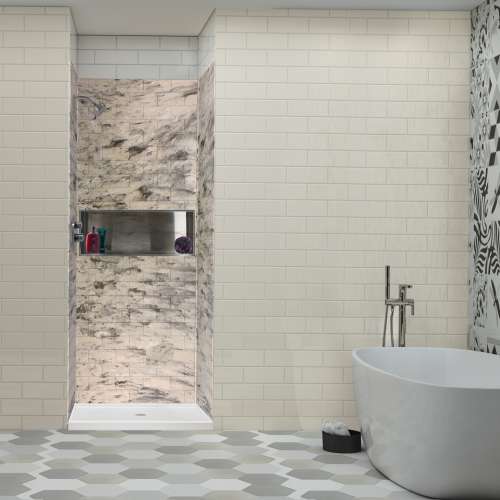 SaraMar 36-In X 36-In X 72-In Glue to Wall 3-Piece Shower Wall Trimmable Kit