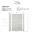 SWK603696-50V SaraMar 60-in x 36-in x 96-in Glue to Wall 3-Piece Shower Wall Trimmable Kit, Lunar Velvet