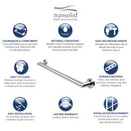 18-inch Grab Bar, In Brushed Stainless