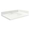 VT25x22-1KU-4W-A-W-4 Mini Custom Quartz 25-in x 22.25-in Single Bowl Vanity Top with 4-in Centerset Faucet Hole and Vision Bowl, Natural White