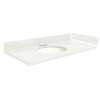 VT42.5x22-1OU-4W-A-W-4 Mini Custom Quartz 42.5-in x 22.25-in Single Bowl Vanity Top with 4-in Centerset Faucet Hole and Madison Bowl, Natural White