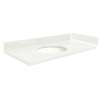 VT42.5x22-1OU-4W-A-W-1 Mini Custom Quartz 42.5-in x 22.25-in Single Bowl Vanity Top with Single Faucet Hole and Madison Bowl, Natural White