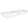VT55x22-1OU-4W-A-W-4 Mini Custom Quartz 55-in x 22.25-in Single Bowl Vanity Top with 4-in Centerset Faucet Hole and Madison Bowl, Natural White