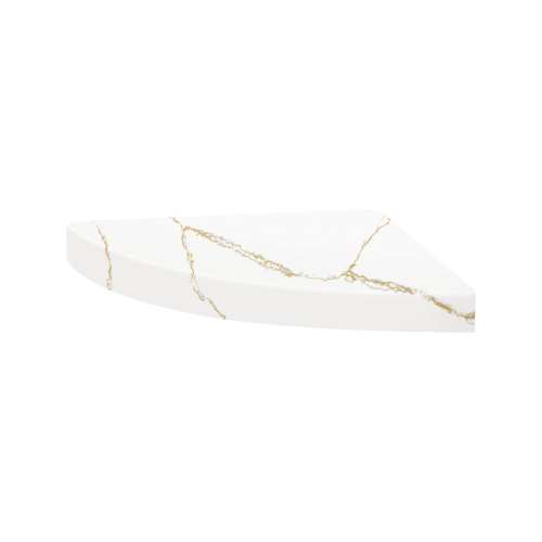 15-in x 15-in x 3-in Solid Surface Curved Corner Shower Seat, Gilded Stream, CCS1515-72