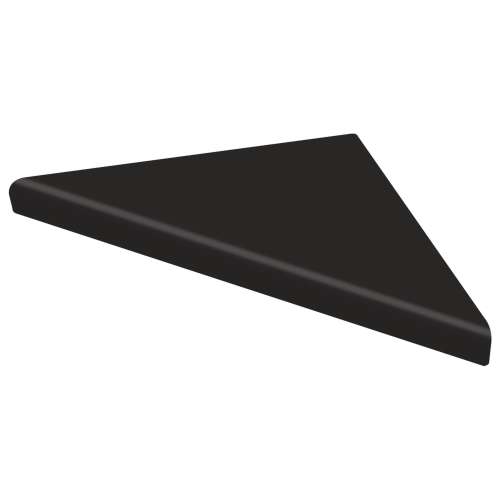 9-in x 9-in x 1-in Solid Surface Corner Shelf/Footrest With Stainless Steel Dowel Pins, Black, CS99SS-09