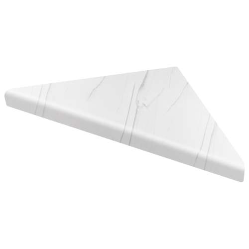 9-in x 9-in x 1-in Solid Surface Corner Shelf/Footrest With Stainless Steel Dowel Pins, Palladio White, CS99SS-181