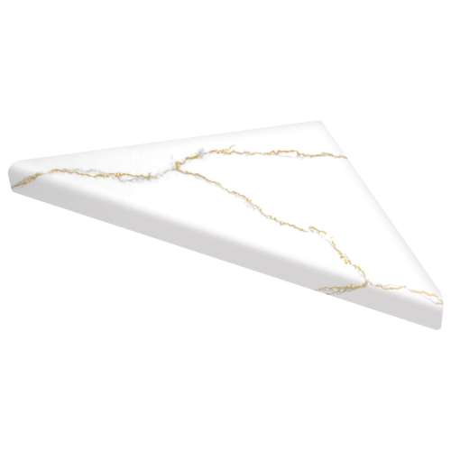 9-in x 9-in x 1-in Solid Surface Corner Shelf/Footrest With Stainless Steel Dowel Pins, Gilded Stream, CS99SS-72