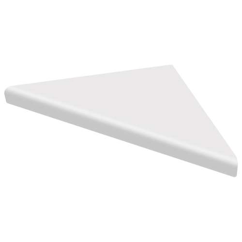 9-in x 9-in x 1-in Solid Surface Corner Shelf/Footrest With Stainless Steel Dowel Pins, Pure White, CS99SS-PW11