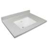 KY2237-54/01 Kinsey 37-in x 22-in Premium Cultured Marble Vanity Top with Undermount Sink and 4-in Centerset Faucet Holes, Frost/White