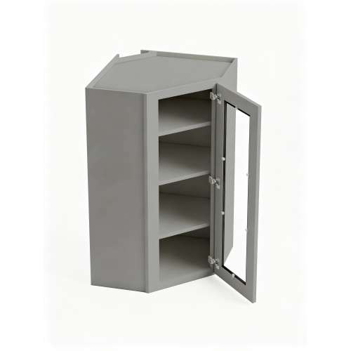 24 in. x 42 in. Ready to Assemble Easy Reach Wall Cabinet with Remington Frame Clear Glass Door, Light Grey, DCW2442GD-RTA-FR01-LG-C