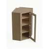 24 in. x 42 in. Ready to Assemble Easy Reach Wall Cabinet with Remington Frame Clear Glass Door, Tan Wood, DCW2442GD-RTA-FR01-TW-C