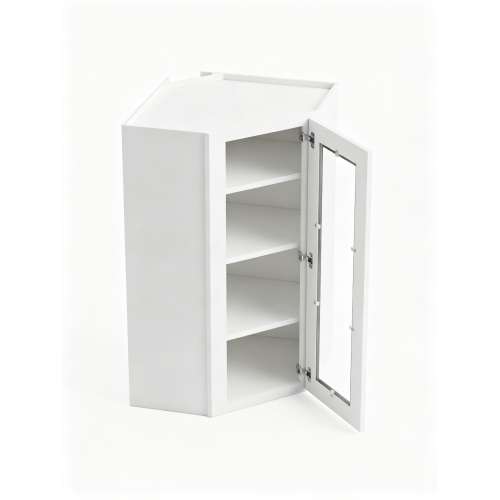 24 in. x 42 in. Ready to Assemble Easy Reach Wall Cabinet with Remington Frame Clear Glass Door, White, DCW2442GD-RTA-FR01-WH-C